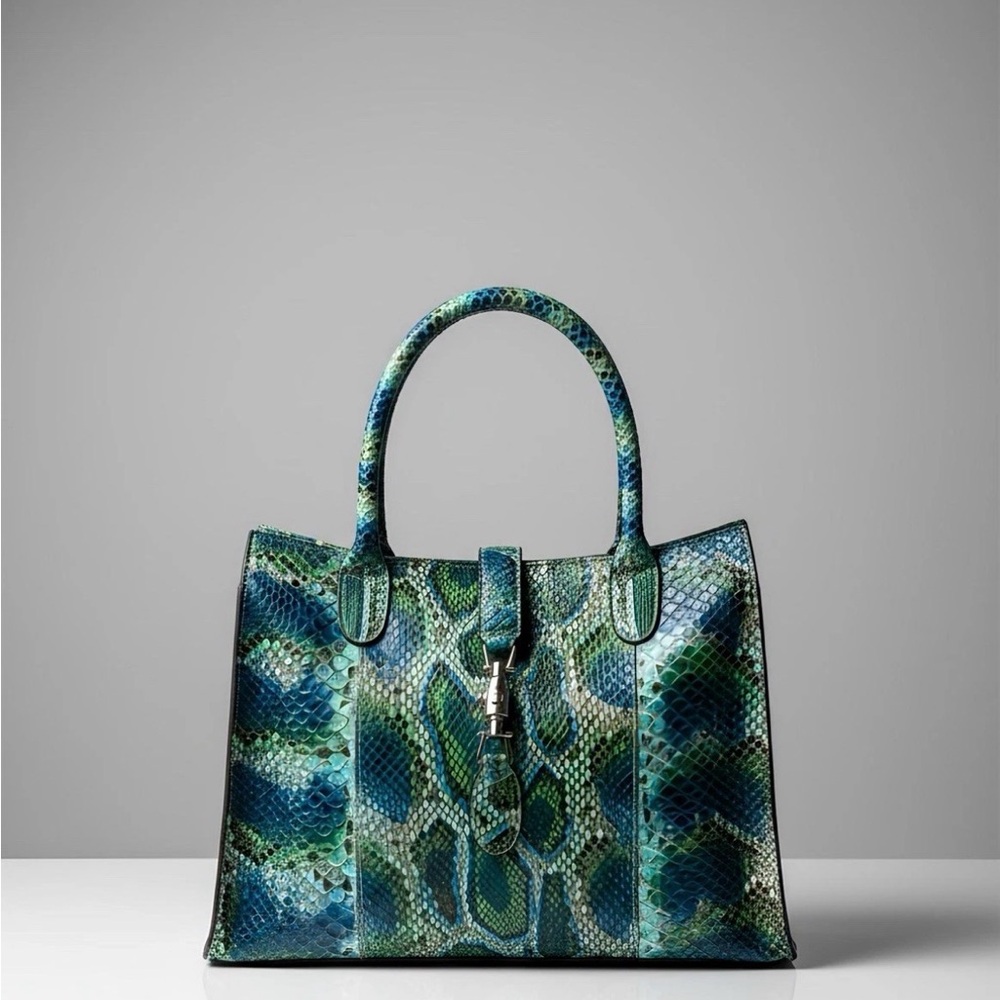 Python Leather Vintage Handbag Made in Italy